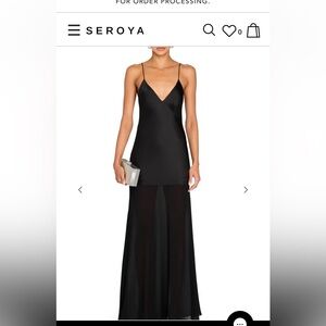 NWT Seroya Black V-Neck Slip Maxi Dress